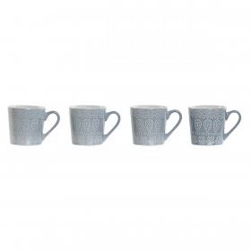 Set di 4 Tazze Mug Home ESPRIT Azzurro Gres 340 ml 13 x 9,5 x 9,2 cm Mandala