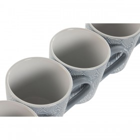 Set di 4 Tazze Mug Home ESPRIT Azzurro Gres 340 ml 13 x 9,5 x 9,2 cm Mandala
