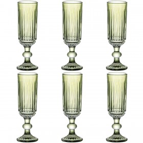 Set di Bicchieri Home ESPRIT Verde Cristallo 6 x 6 x 18,4 cm (6 Unità)