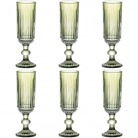 Set di Bicchieri Home ESPRIT Verde Cristallo 6 x 6 x 18,4 cm (6 Unità)