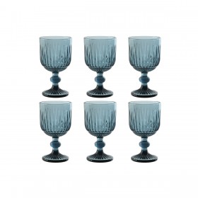 Set di Bicchieri Home ESPRIT Azzurro Cristallo 8 x 8 x 14,5 cm (6 Unità)