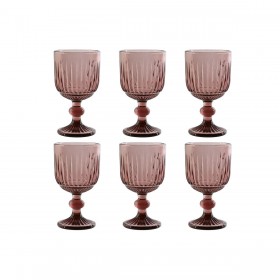 Set di Bicchieri Home ESPRIT Rosa Cristallo 8 x 8 x 14,5 cm (6 Unità)