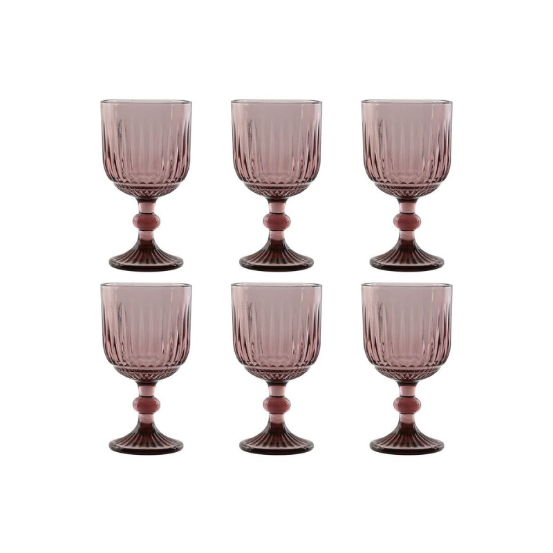 Set di Bicchieri Home ESPRIT Rosa Cristallo 380 ml (6 Unità)