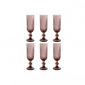 Set di Bicchieri Home ESPRIT Rosa Cristallo 6 x 6 x 18,4 cm (6 Unità)