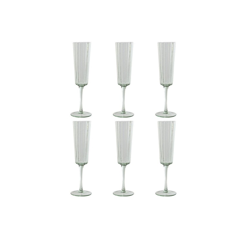 Set di Bicchieri Home ESPRIT Verde Cristallo 6 x 6 x 23,7 cm (6 Unità)