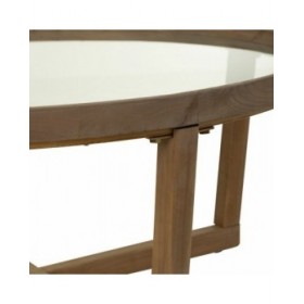 Tavolino da Caffè Alexandra House Living Marrone Ferro Legno di abete Vetro temperato 100 x 43 x 100 cm