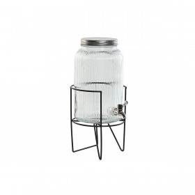 Dispenser di Acqua Home ESPRIT Nero Metallo Silicone Cristallo ABS 5 L 19,6 x 23,5 x 40,5 cm
