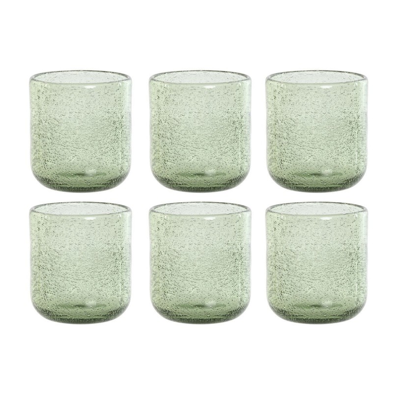 Set di Bicchieri Home ESPRIT Verde Cristallo 320 ml (6 Unità)