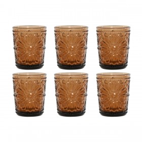 Set di Bicchieri Home ESPRIT Ambra Cristallo (6 Unità)