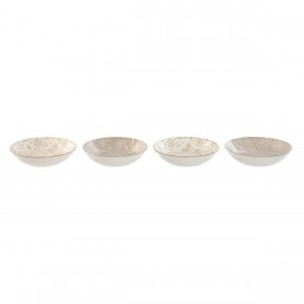 Set di piatti Home ESPRIT Marrone Beige Porcellana 20 x 20 x 4 cm