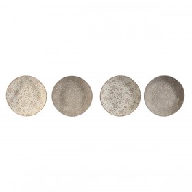 Set di piatti Home ESPRIT Marrone Beige Porcellana 20 x 20 x 4 cm