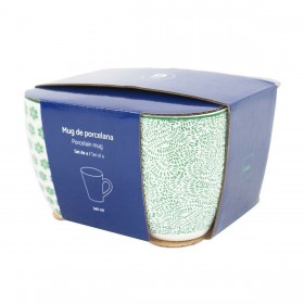 Set di 4 Tazze Mug Home ESPRIT Marrone Beige Fiori 340 ml