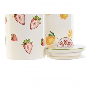 Barattolo Home ESPRIT Giallo Rosso Verde Moderno Frutta (2 Unità)