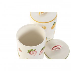 Barattolo Home ESPRIT Giallo Rosso Verde Moderno Frutta (2 Unità)