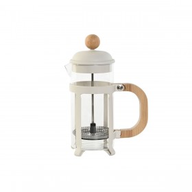 Caffettiera a Stantuffo Home ESPRIT Bianco Naturale Acciaio inossidabile polipropilene 350 ml 13 x 8 x 19 cm