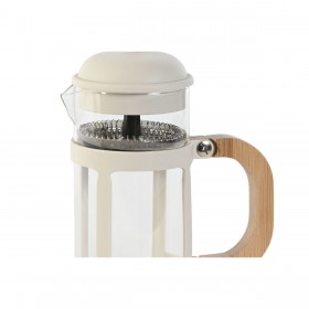 Caffettiera a Stantuffo Home ESPRIT Bianco Naturale Acciaio inossidabile polipropilene 350 ml 13 x 8 x 19 cm