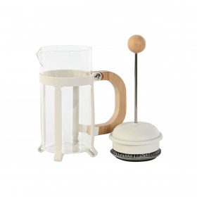 Caffettiera a Stantuffo Home ESPRIT Bianco Naturale Acciaio inossidabile polipropilene 350 ml 13 x 8 x 19 cm