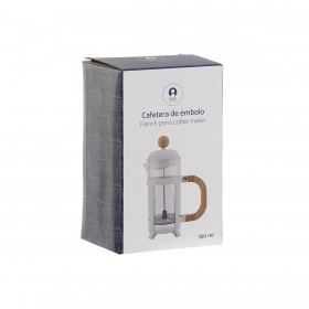 Caffettiera a Stantuffo Home ESPRIT Bianco Naturale Acciaio inossidabile polipropilene 350 ml 13 x 8 x 19 cm