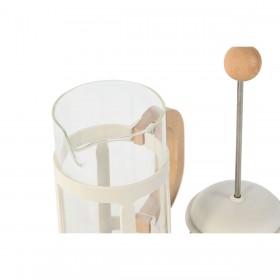 Caffettiera a Stantuffo Home ESPRIT Bianco Naturale Acciaio inossidabile polipropilene 350 ml 13 x 8 x 19 cm