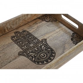 Set di Vassoi Home ESPRIT Naturale Legno di mango 43,5 x 27 x 5,5 cm (2 Unità)