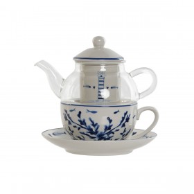 Teiera Home ESPRIT Azzurro Bianco Cristallo Porcellana
