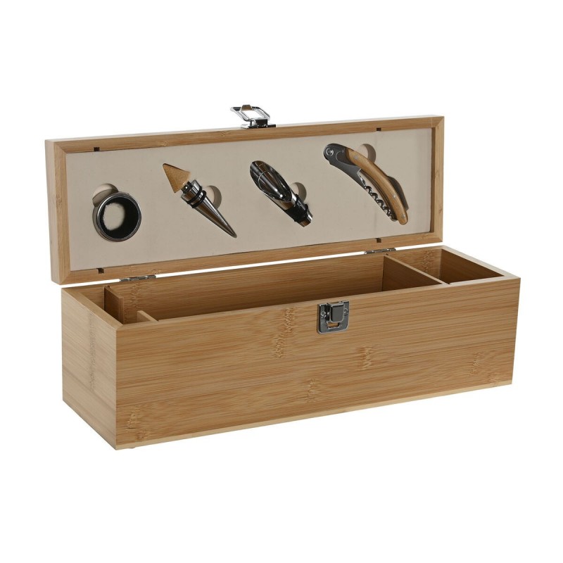Set di Accessori per il Vino Home ESPRIT Naturale Bambù Acciaio inossidabile