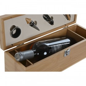 Set di Accessori per il Vino Home ESPRIT Naturale Bambù Acciaio inossidabile