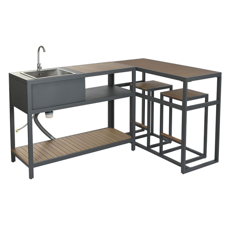 Mobile da cucina Home ESPRIT Grigio Naturale 127 x 100 x 90 cm 127 x 100 x 95 cm