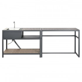 Mobile da cucina Home ESPRIT Grigio Naturale 127 x 100 x 90 cm 127 x 100 x 95 cm
