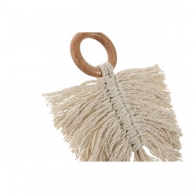 Anello portatovagliolo Home ESPRIT Naturale Acacia Macramé 13 x 1 x 18 cm 4 Pezzi