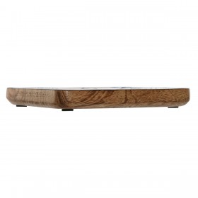 Set di Vassoi Home ESPRIT Azzurro Bianco Naturale Mediterraneo 40 x 19 x 2,5 cm (2 Unità)