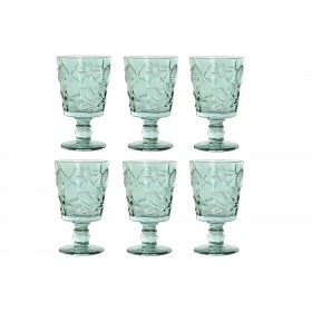 Set di Bicchieri Home ESPRIT Turchese Cristallo 345 ml (6 Unità)