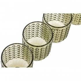 Set di Bicchieri Home ESPRIT Verde Cristallo Con rilievo 275 ml (6 Unità)