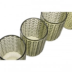 Set di Bicchieri Home ESPRIT Verde Cristallo Con rilievo 420 ml (6 Unità)