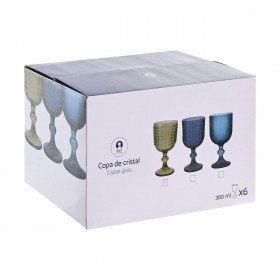 Set di Bicchieri Home ESPRIT Verde Cristallo 380 ml (6 Unità)