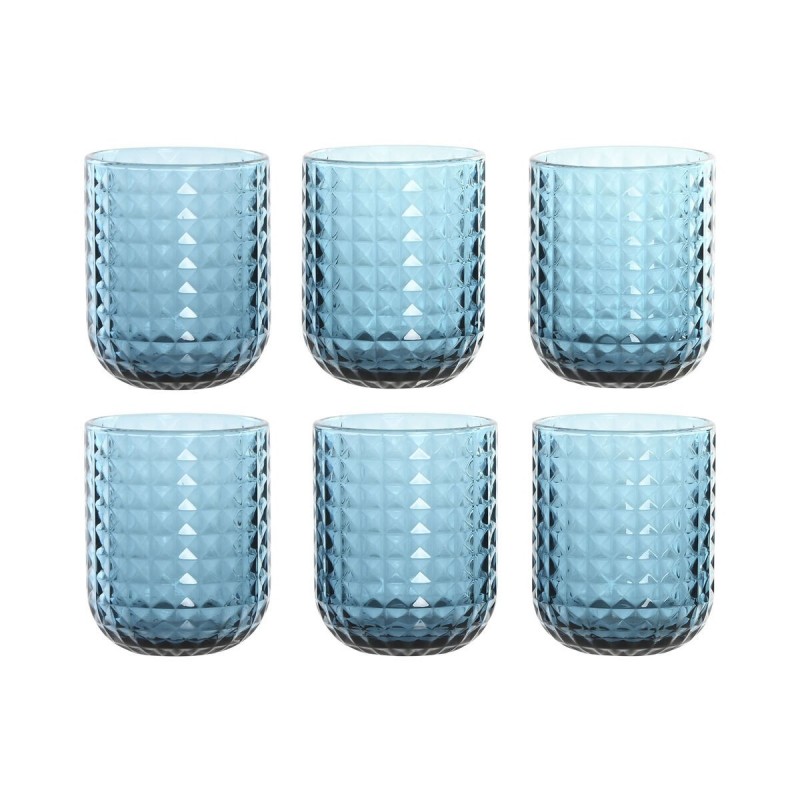 Set di Bicchieri Home ESPRIT Azzurro Cristallo 275 ml (6 Unità)