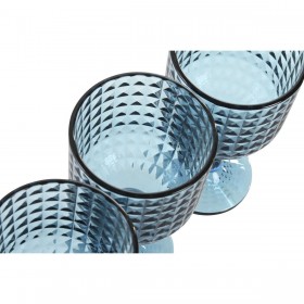 Set di Bicchieri Home ESPRIT Azzurro Cristallo 380 ml (6 Unità)