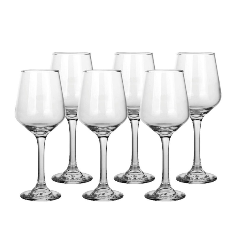 Set di calici da vino Home ESPRIT Trasparente Cristallo 410 ml (6 Unità)