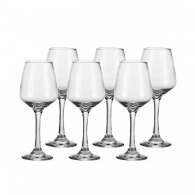 Set di calici da vino Home ESPRIT Trasparente Cristallo 360 ml (6 Unità)