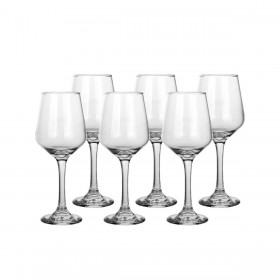 Set di calici da vino Home ESPRIT Trasparente Cristallo 265 ml (6 Unità)