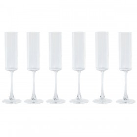 Champagne e calice piatto per champagne Home ESPRIT Trasparente Cristallo 160 ml (6 Unità)