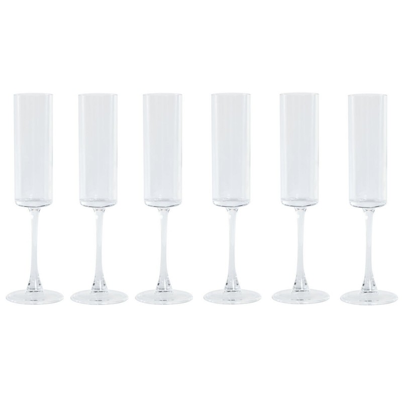 Champagne e calice piatto per champagne Home ESPRIT Trasparente Cristallo 160 ml (6 Unità)