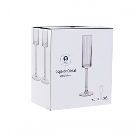 Champagne e calice piatto per champagne Home ESPRIT Trasparente Cristallo 160 ml (6 Unità)