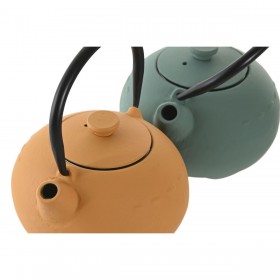 Teiera Home ESPRIT Giallo Verde Acciaio inossidabile Ferro 350 ml (2 Unità)