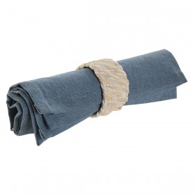 Anello portatovagliolo Home ESPRIT Bianco Naturale Bambù Rattan 5 x 5 x 3 cm
