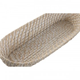 Set di Vassoi Home ESPRIT Bianco Naturale 44 x 18 x 7 cm