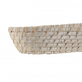 Set di Vassoi Home ESPRIT Bianco Naturale 44 x 18 x 7 cm