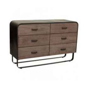 Cassettiera Alexandra House Living Marrone Legno Ferro Lamiera Legno di abete 40 x 78 x 120 cm