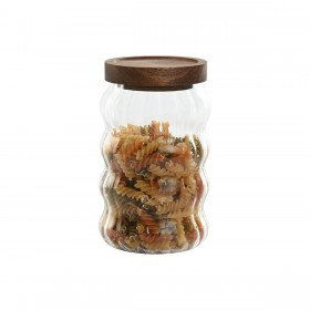 Set di 3 Barattoli Home ESPRIT Trasparente Naturale 550 ml 750 ml 3 Pezzi