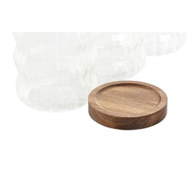 Set di 3 Barattoli Home ESPRIT Trasparente Naturale 550 ml 750 ml 3 Pezzi
